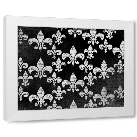 Black and White Fleur White Modern Wood Framed Art Print by Kimberly, Allen