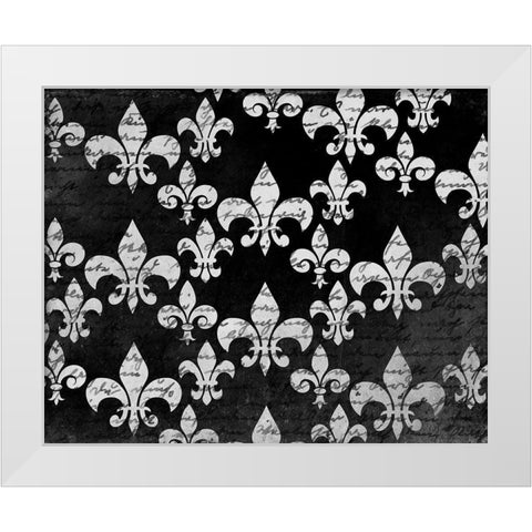 Black and White Fleur White Modern Wood Framed Art Print by Kimberly, Allen