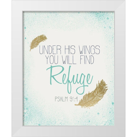 Under his Wings White Modern Wood Framed Art Print by Kimberly, Allen