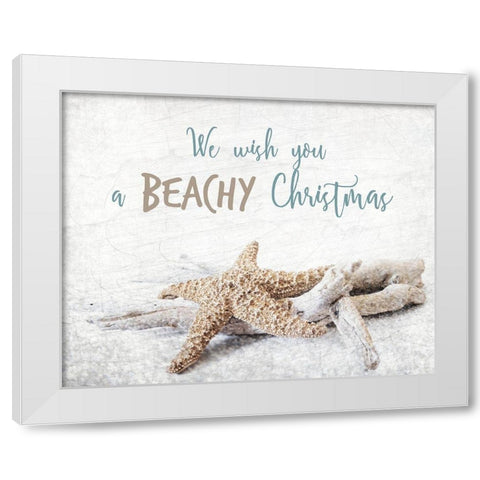 Beachy Christmas White Modern Wood Framed Art Print by Kimberly, Allen