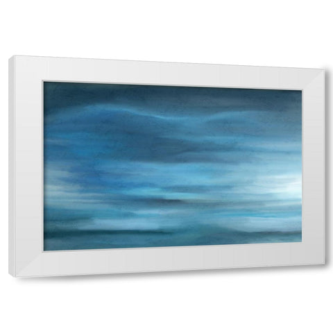 Layers of Teal White Modern Wood Framed Art Print by Allen, Kimberly
