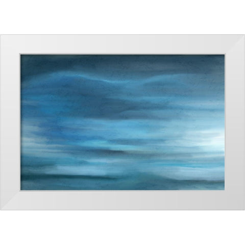 Layers of Teal White Modern Wood Framed Art Print by Allen, Kimberly