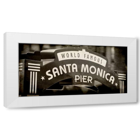 Santa Monica Pier White Modern Wood Framed Art Print by Kimberly, Allen