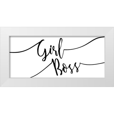 Girl Boss White Modern Wood Framed Art Print by Kimberly, Allen