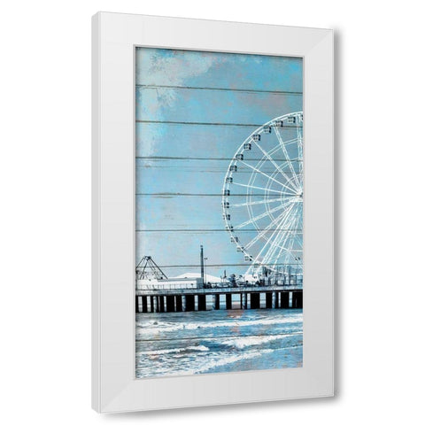 A Day at the Beach 1 White Modern Wood Framed Art Print by Kimberly, Allen