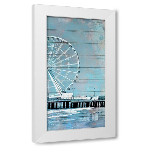 A Day at the Beach 2 White Modern Wood Framed Art Print by Kimberly, Allen