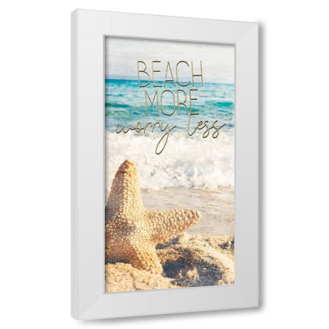 Starfish Beach 1 v2 White Modern Wood Framed Art Print by Kimberly, Allen