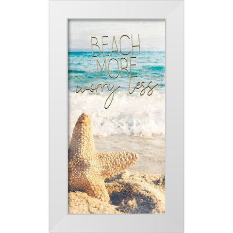 Starfish Beach 1 v2 White Modern Wood Framed Art Print by Kimberly, Allen
