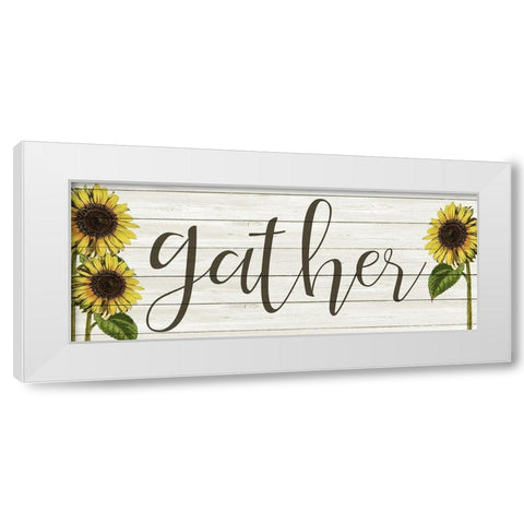 Sunflower Gather White Modern Wood Framed Art Print by Kimberly, Allen