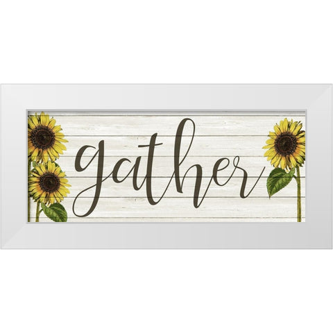 Sunflower Gather White Modern Wood Framed Art Print by Kimberly, Allen