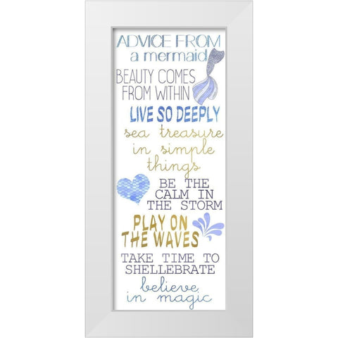 Mermaid Advice v2 White Modern Wood Framed Art Print by Kimberly, Allen