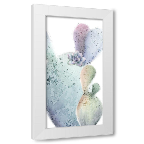 Succulent Speckled 1 White Modern Wood Framed Art Print by Kimberly, Allen