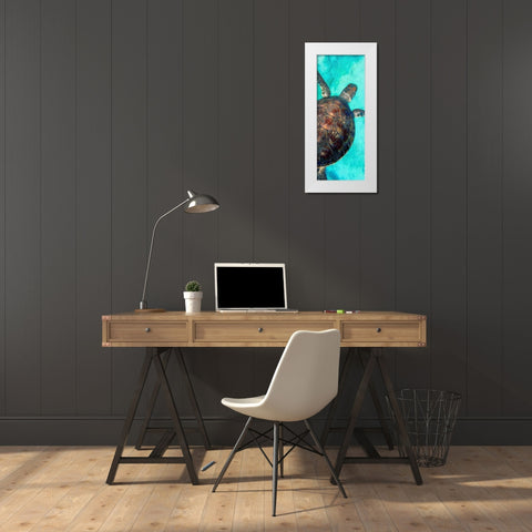Sea Turtle 2 White Modern Wood Framed Art Print by Allen, Kimberly