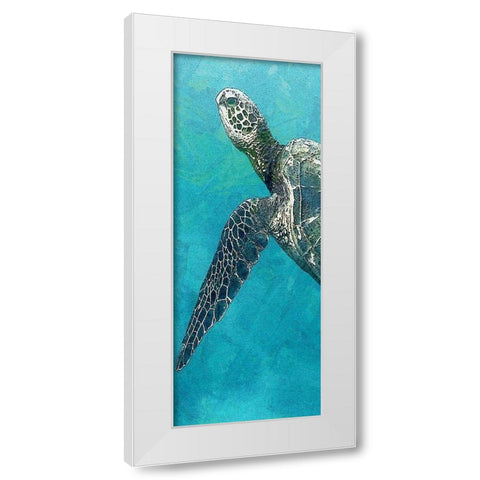 Sea Turtle 3 White Modern Wood Framed Art Print by Allen, Kimberly