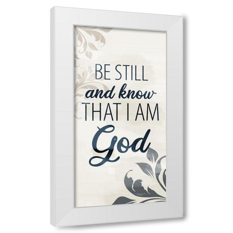 Be Still Bath 1 V2 White Modern Wood Framed Art Print by Allen, Kimberly