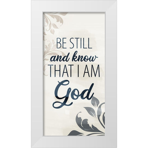 Be Still Bath 1 V2 White Modern Wood Framed Art Print by Allen, Kimberly