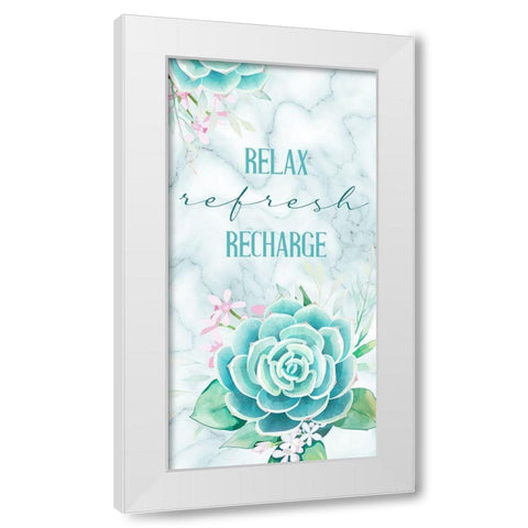 Relax Recharge 1 V2 White Modern Wood Framed Art Print by Allen, Kimberly
