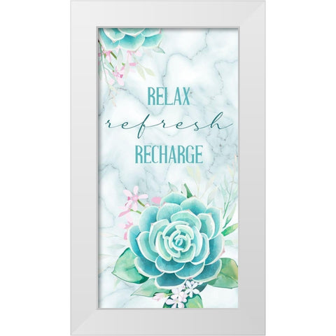 Relax Recharge 1 V2 White Modern Wood Framed Art Print by Allen, Kimberly