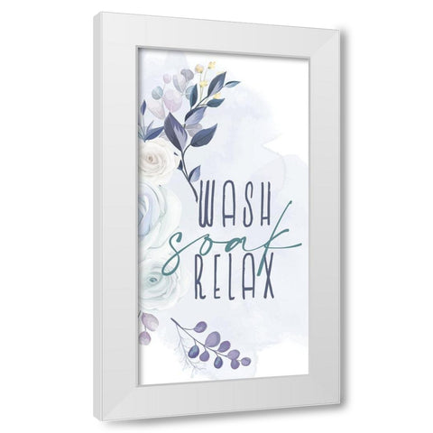 Wash Soak Relax 1 White Modern Wood Framed Art Print by Allen, Kimberly