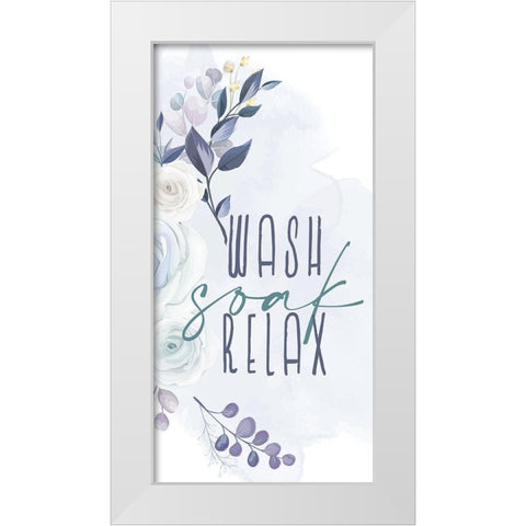 Wash Soak Relax 1 White Modern Wood Framed Art Print by Allen, Kimberly