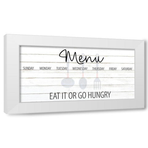 Menu White Modern Wood Framed Art Print by Allen, Kimberly