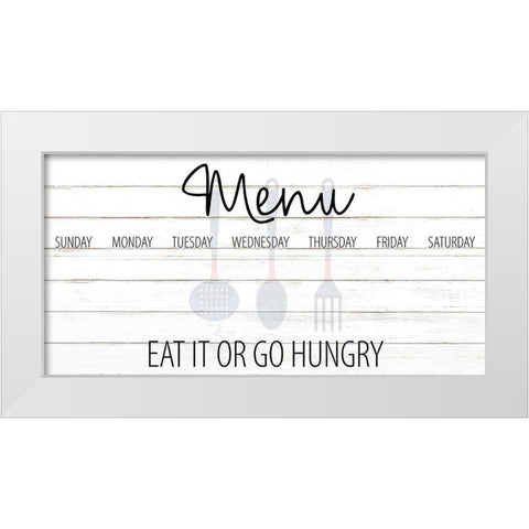 Menu White Modern Wood Framed Art Print by Allen, Kimberly