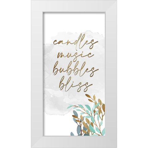Candles and Music 6 White Modern Wood Framed Art Print by Allen, Kimberly