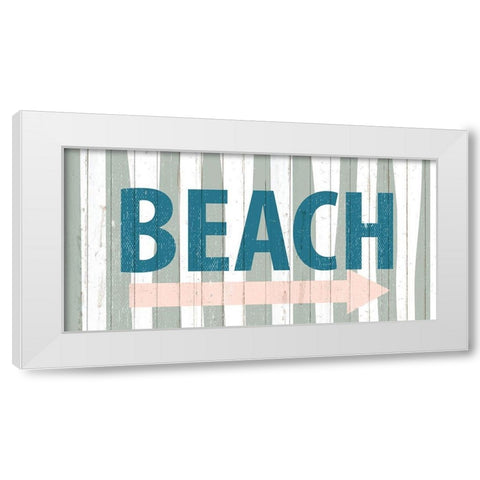 Beach Arrow White Modern Wood Framed Art Print by Allen, Kimberly
