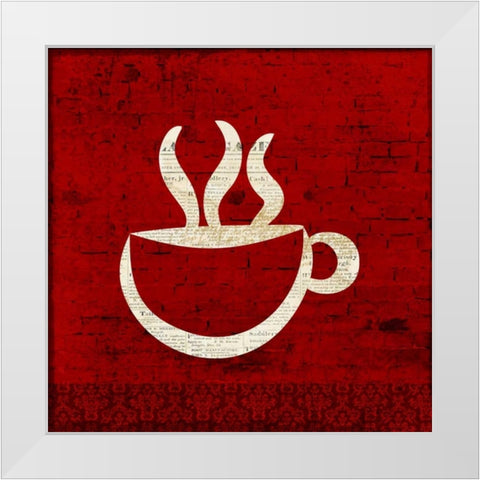 Red Coffee 1 White Modern Wood Framed Art Print by Allen, Kimberly