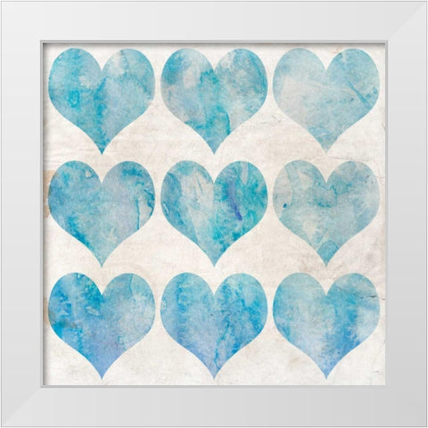 Watercolor Hearts 1 White Modern Wood Framed Art Print by Allen, Kimberly
