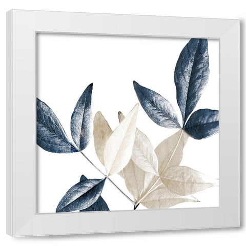 Midnight Leaves 2 White Modern Wood Framed Art Print by Kimberly, Allen