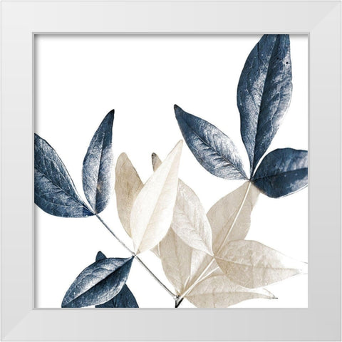 Midnight Leaves 2 White Modern Wood Framed Art Print by Kimberly, Allen