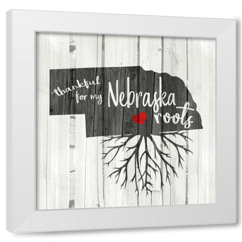 Nebraska Roots White Modern Wood Framed Art Print by Kimberly, Allen