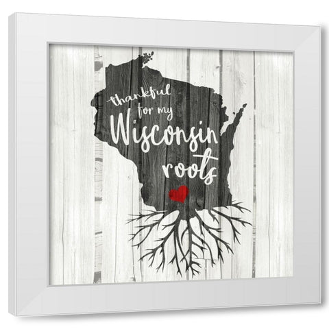 WI Roots White Modern Wood Framed Art Print by Kimberly, Allen