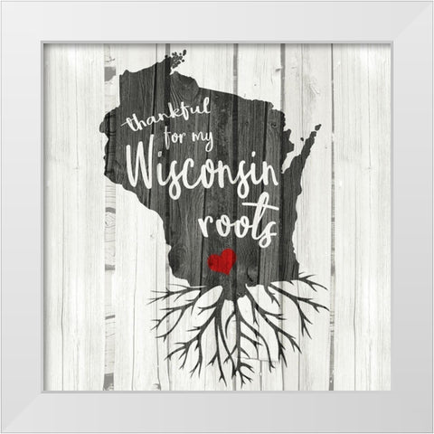 WI Roots White Modern Wood Framed Art Print by Kimberly, Allen