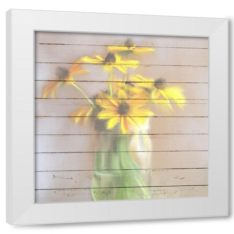 Spring Yellow White Modern Wood Framed Art Print by Kimberly, Allen