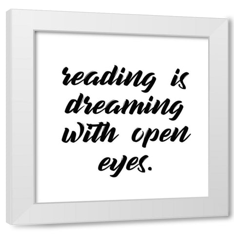 Reading Dreaming White Modern Wood Framed Art Print by Kimberly, Allen