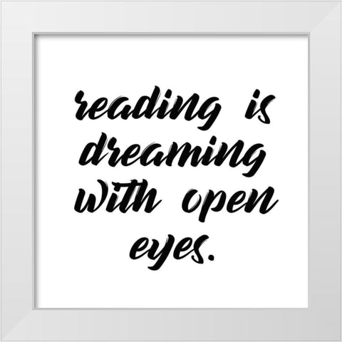 Reading Dreaming White Modern Wood Framed Art Print by Kimberly, Allen