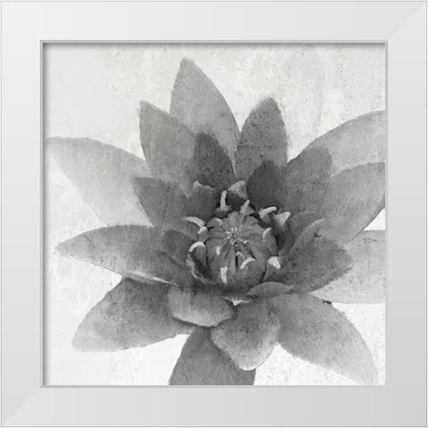 Lotus 1 White Modern Wood Framed Art Print by Kimberly, Allen