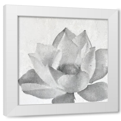 Lotus 3 White Modern Wood Framed Art Print by Kimberly, Allen
