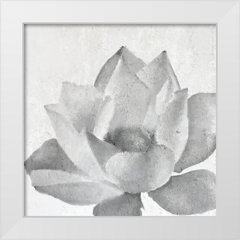 Lotus 3 White Modern Wood Framed Art Print by Kimberly, Allen