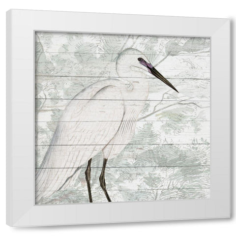 On the Shore 1 square White Modern Wood Framed Art Print by Kimberly, Allen