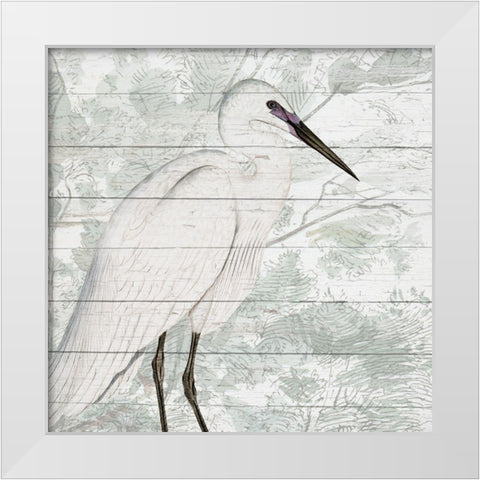 On the Shore 1 square White Modern Wood Framed Art Print by Kimberly, Allen