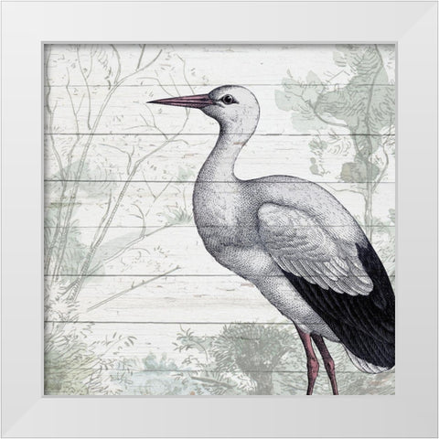 On the Shore 2 square White Modern Wood Framed Art Print by Kimberly, Allen