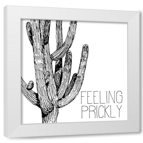 Feeling Prickly White Modern Wood Framed Art Print by Kimberly, Allen