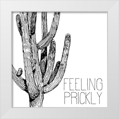 Feeling Prickly White Modern Wood Framed Art Print by Kimberly, Allen