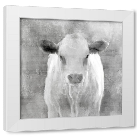 Spring Calf White Modern Wood Framed Art Print by Kimberly, Allen