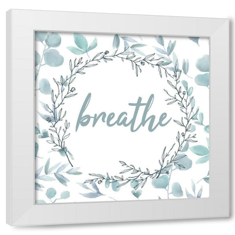 Blue Bath 4 White Modern Wood Framed Art Print by Kimberly, Allen