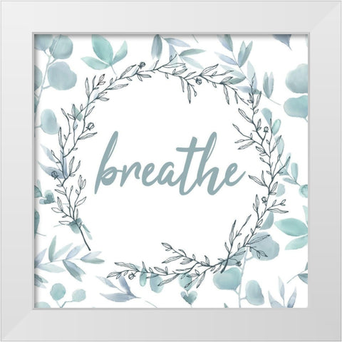 Blue Bath 4 White Modern Wood Framed Art Print by Kimberly, Allen