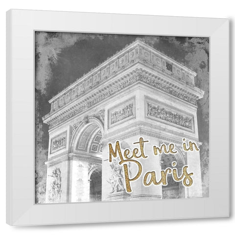 Meet Me in Paris 1 White Modern Wood Framed Art Print by Kimberly, Allen